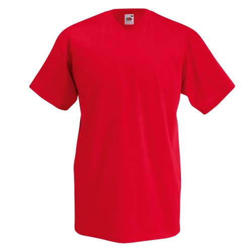 Fruit of the Loom Valueweight T-Shirt für Männer mit V-Ausschnitt, kurzärmlig (3XL) (Rot) von Fruit of the Loom