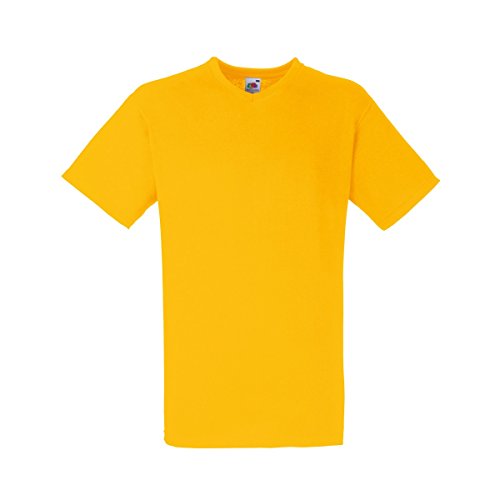 Fruit of the Loom Valueweight T-Shirt für Männer mit V-Ausschnitt, kurzärmlig (M) (Sonnenblumengelb) von Fruit of the Loom