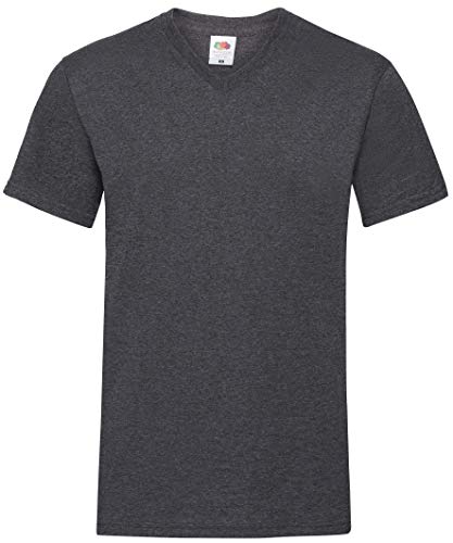 Fruit of the Loom Valueweight V-Neck T, Größe:XL, Farbe:dunkelgrau meliert von Fruit of the Loom
