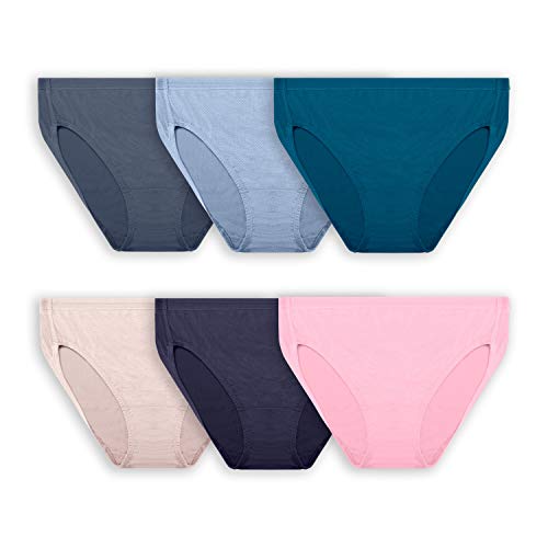 Fruit of the Loom Women's Breathable Underwear (Regular & Plus, Plus Size Hi Cut-Micro Mesh-6 Pack, 9 von Fruit of the Loom