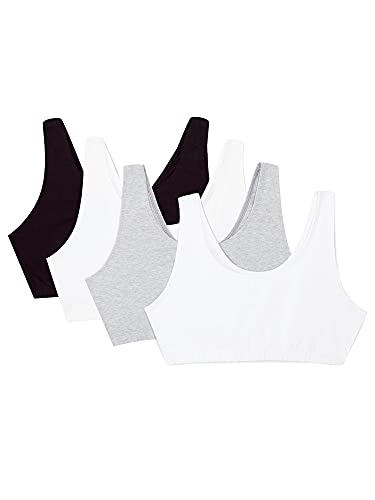 Fruit of the Loom Women's Built Up Tank Style Sports Bra, Black/White/White/Heather Grey 4-Pack, 42 von Fruit of the Loom