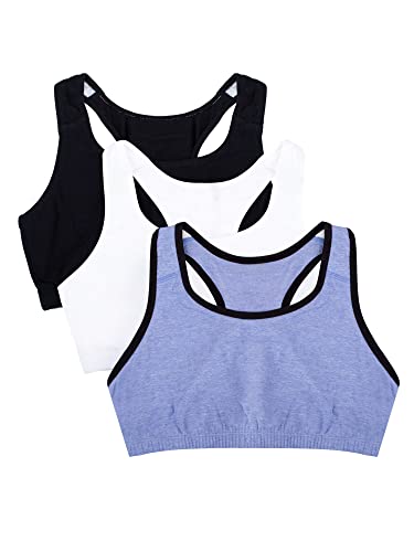 Fruit of the Loom Women's Built Up Tank Style Sports Bra, Blue Gem Heather with Black/White/Grey, 42 von Fruit of the Loom