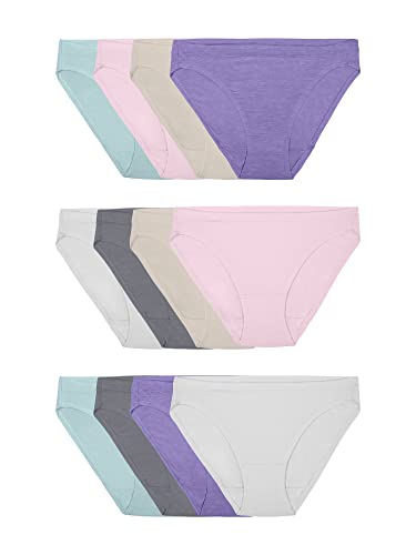 Fruit of the Loom Damen Unterwäsche (12er Pack), Bikini - Modal - 12er-Pack - Lila/Kaschmir/Grau, 5 von Fruit of the Loom