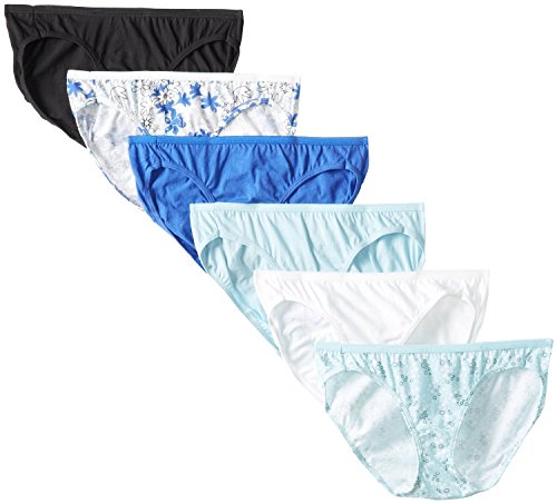 Fruit of the Loom Eversoft Damen-Bikini-Unterwäsche, ohne Etikett und atmungsaktiv, Baumwolle – Farben können variieren, 6 von Fruit of the Loom