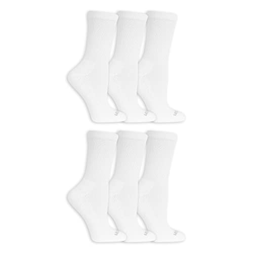 Fruit of the Loom Womens Everyday Soft Cushioned Crew Socks 10 Pair, White, Shoe Size: 4-10 von Fruit of the Loom