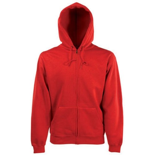 Fruit of the Loom Zip Kapuzen Sweatshirt – rot Medium von Fruit of the Loom