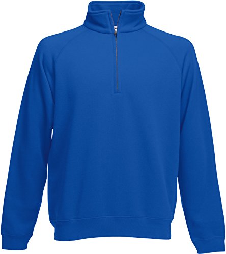 Fruit of the Loom Zip Neck Sweatshirt Farbe royal Größe XL von Fruit of the Loom