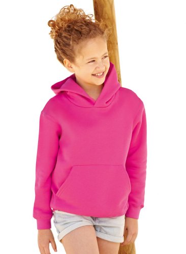 Fruit of the Loom: Kids` Hooded Sweat 62-043-0, Größe:128 (7-8);Farbe:Fuchsia von Fruit of the Loom