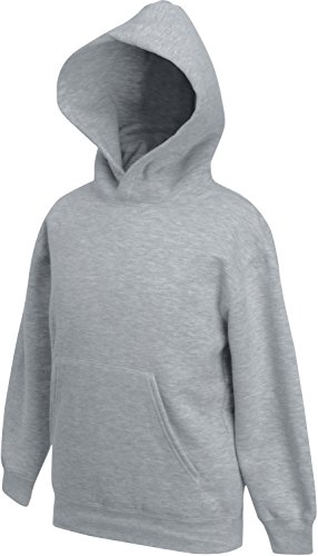 Fruit of the Loom: Kids` Hooded Sweat 62-043-0, Größe:128 (7-8);Farbe:Heather Grey von Fruit of the Loom