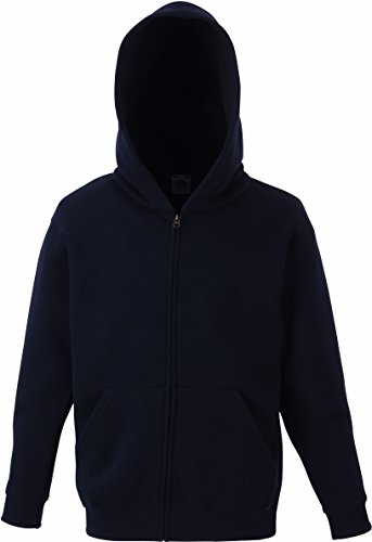 Fruit of the Loom: Kids Hooded Sweat Jacket 62-045-0, Größe:116 (5-6);Farbe:Deep Navy von Fruit of the Loom