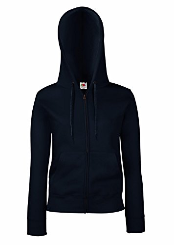 Fruit of the Loom: Lady-Fit Hooded Sweat Jacket 62-118-0, Größe:L (14);Farbe:Deep Navy von Fruit of the Loom