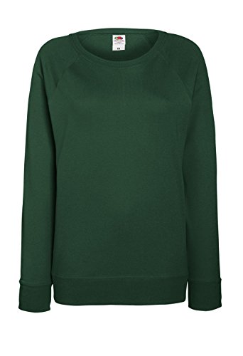 Fruit of the Loom: Lady-Fit Lightweight Raglan Sweat 62-146-0, Größe:XL;Farbe:Bottle Green von Fruit of the Loom