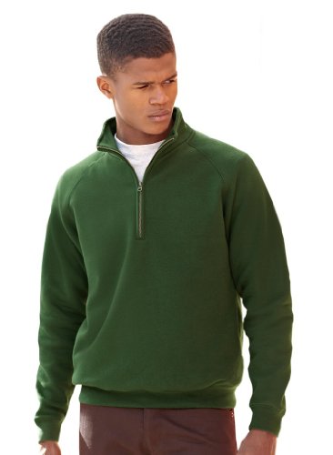 Fruit of the Loom: Zip Neck Sweat 62-114-0, Größe:2XL;Farbe:Bottle Green von Fruit of the Loom