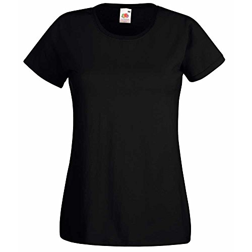 Fruit of the LoomDamen T-Shirt, Black, S von Fruit of the Loom