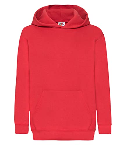 Fruit of the Loom Klassischer Kapuzenpullover für Jungen Gr. 12 Jahre, rot von Fruit of the Loom
