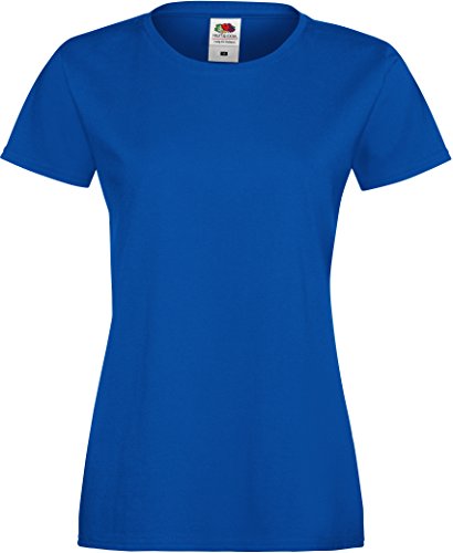 Fruit of the loom Damen Sofspun T Lady-Fit T-Shirt, Blau (Royal 300), Small von Fruit of the Loom