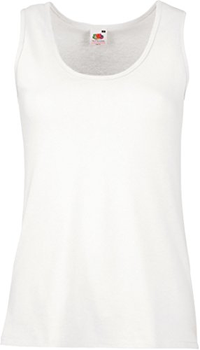Fruit of the loom Damen Valueweight Vest Lady-Fit Sport Tank Top, Weiß (White 000), X-Large (Herstellergröße: 16) von Fruit of the Loom