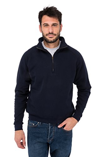 Fruit of the loom Herren Sportjacke Zip Neck Sweat Blau (Deep Navy Az), X-Large von Fruit of the loom