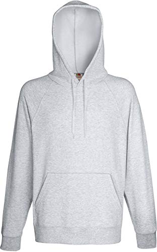 Fruit of the loom Herren Sweatshirt Lightweight Hooded Sweat,Grau (Heather Grey 123),X-Large von Fruit of the Loom