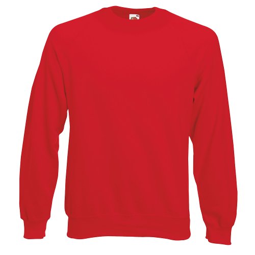 Fruit of the Loom Herren Raglan Sweatshirt, Rot (Red 400), Large von Fruit of the Loom