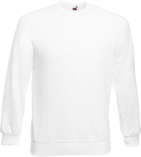 Fruit of the Loom Herren Raglan Sweatshirt, Weiß (White 000), Medium von Fruit of the Loom