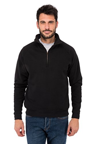 Fruit of the loom Herren Sweatshirt Zip Neck Sweat 62 - 114 - 0, Gr. Large, Schwarz (Black 36) von Fruit of the Loom