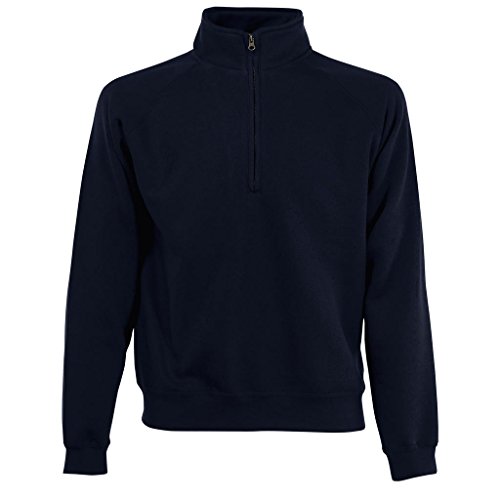 Fruit of the loom Herren Zip Neck Sweat Sweatshirt, Blau (Deep Navy 202), Medium von Fruit of the Loom
