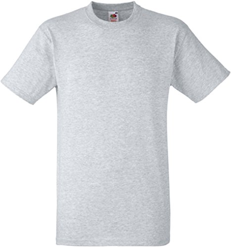 Fruit of the loom Herren Heavy Cotton T T-Shirt, Grau (Heather Grey 123), Medium von Fruit of the Loom