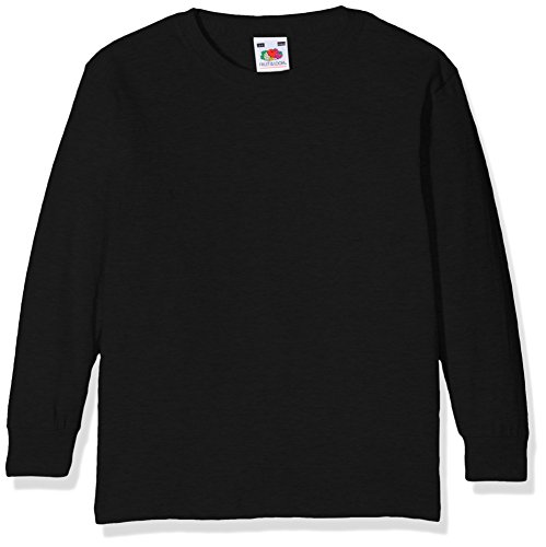 Fruit of the loom Jungen Valueweight Long Sleeve T Kids Langarmshirt, Schwarz (Black 101), 116 (Herstellergröße: 5-6) von Fruit of the Loom