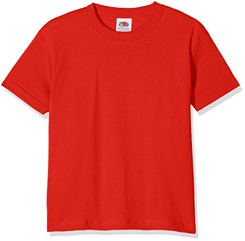 Fruit of the loom Jungen Original T Kids T-Shirt, Rot (Red 400), Herstellergröße: 104 (3-4) von Fruit of the Loom