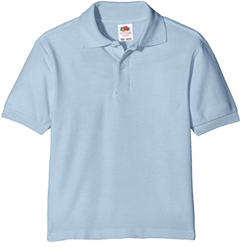 Fruit of the loom Jungen 65/35 Polo Kids Poloshirt, Blau (Sky Blue 320), 104 (Herstellergröße: 3-4) von Fruit of the Loom