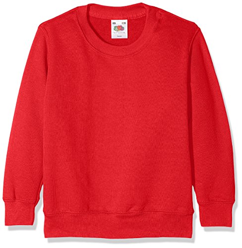 Fruit of the Loom Jungen Classic Set-In Sweat Kids Sweatshirt, Rot (Red 400), 128 (Herstellergröße: 7-8) von Fruit of the Loom