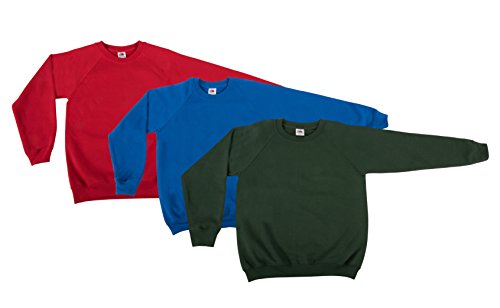 Fruit of the loom Jungen Sweatshirts Pack Di 3 Felpe Kid, 3 Mehrfarbig (Multicoloured 76), 116 (Herstellergröße: 6Y) von Fruit of the Loom