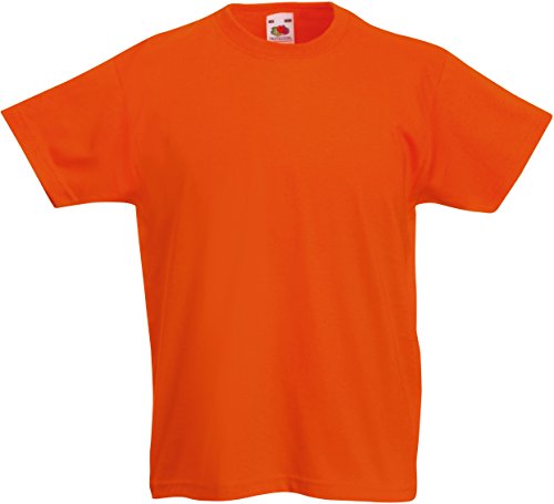 Fruit of the Loom Jungen T-Shirt, Orange, 128 von Fruit of the Loom