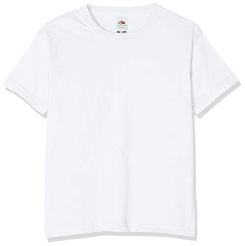 Fruit of the Loom Jungen T-Shirt, Weiãÿ, 140 von Fruit of the Loom