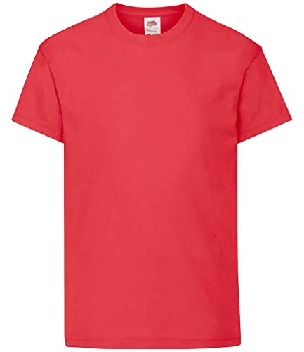 Fruit of the Loom Jungen T-Shirt, Rot, 152 von Fruit of the Loom