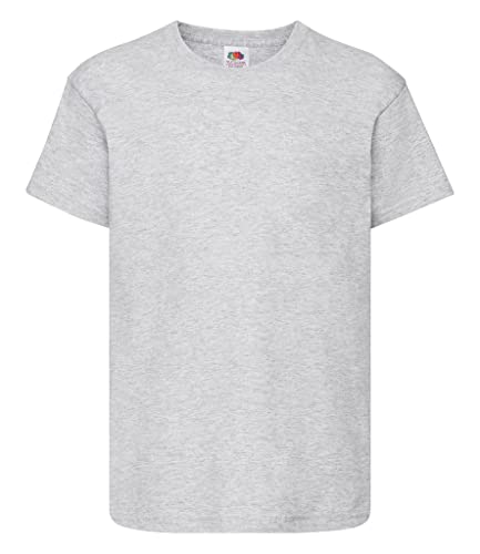 Fruit of the Loom Jungen T-Shirt, Graumeliert, 164 von Fruit of the Loom