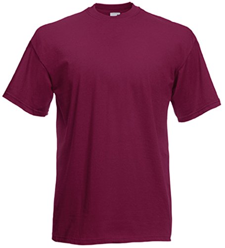 Fruit of the Loom Herren T-Shirt rot bordeaux Medium von Fruit of the Loom