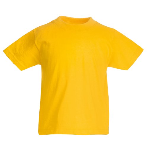 KINDER T-SHIRT FRUIT OF THE LOOM VALUE 128 140 152 164 104,Gelb von Fruit of the Loom