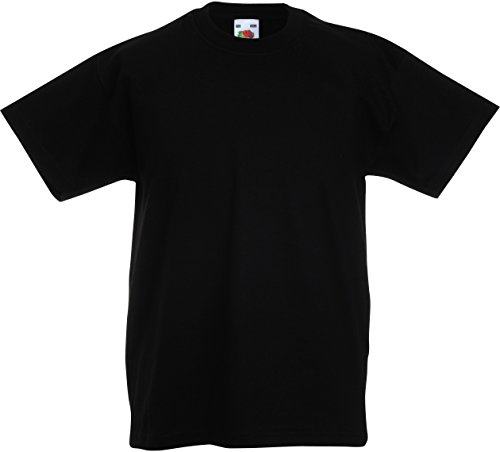 KINDER T-SHIRT FRUIT OF THE LOOM VALUE 128 140 152 164 152,Schwarz von Fruit of the Loom