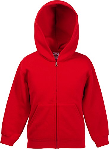 Kids Kapuzen-Sweatjacke 140 (9-11),Red von Fruit of the Loom