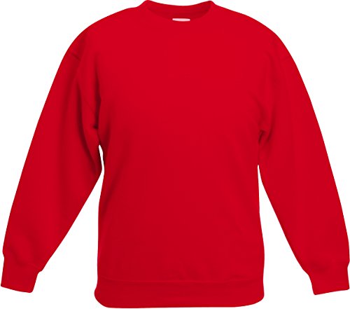 Kids Set-In Sweatshirt 116 (5-6),Red von Fruit of the Loom