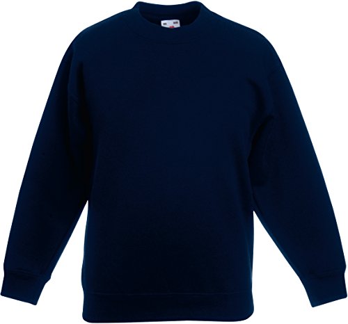 Kids Set-In Sweatshirt 128 (7-8),Deep Navy von Fruit of the Loom