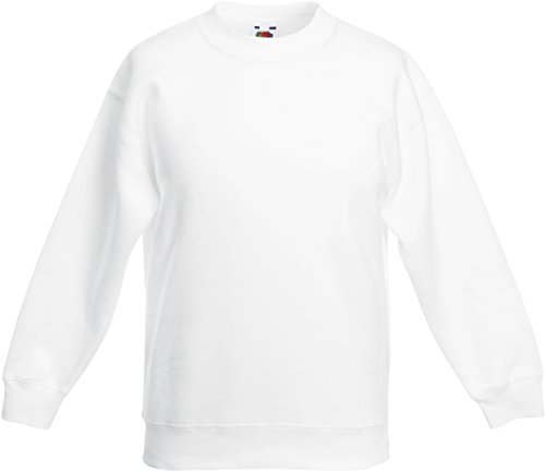 Kids Set-In Sweatshirt 140 (9-11),White von Fruit of the Loom