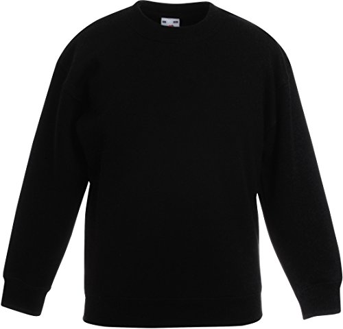 Kids Set-In Sweatshirt 164 (14-15),Black von Fruit of the Loom