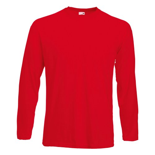 LANGARM T-SHIRT FRUIT OF THE LOOM S M L XL XXL XXL,Rot von Fruit of the Loom