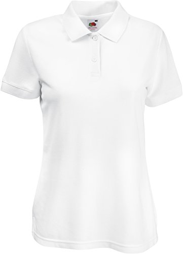 Ladies Polo-Shirt aus Mischgewebe, Farbe:White;Größe:XXL von Fruit of the Loom