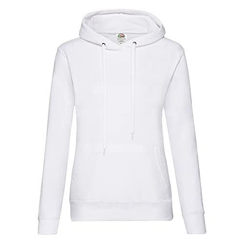 Lady-Fit Hooded Sweat - Farbe: White - Größe: M von Fruit of the Loom