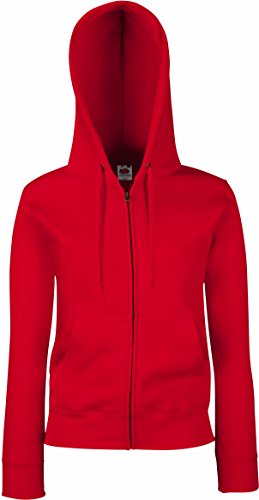 Lady-Fit Hooded Sweat Jacket / Fruit of the Loom Damen Kapuzen Jacke Farbe Rot Größe XL von Fruit of the Loom