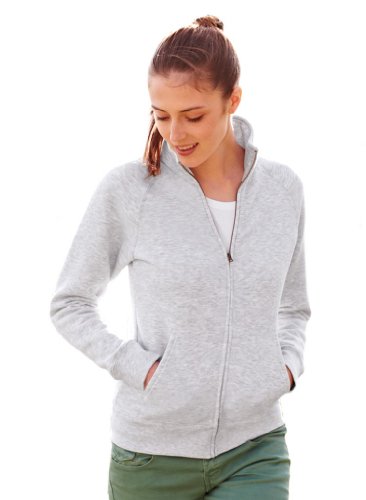 Lady-Fit Sweatjacke M / 12,Heather Grey von Fruit of the Loom